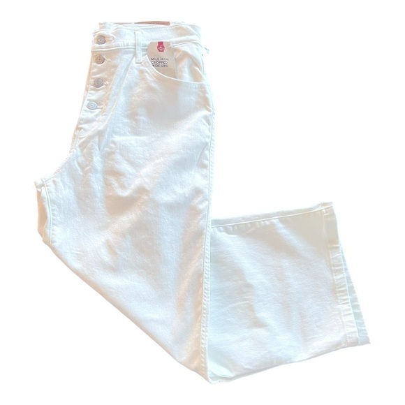 LEVI’S Mile High Wide Leg Cropped Button Fly White Jeans Size 29 NEW - Picture 3 of 9